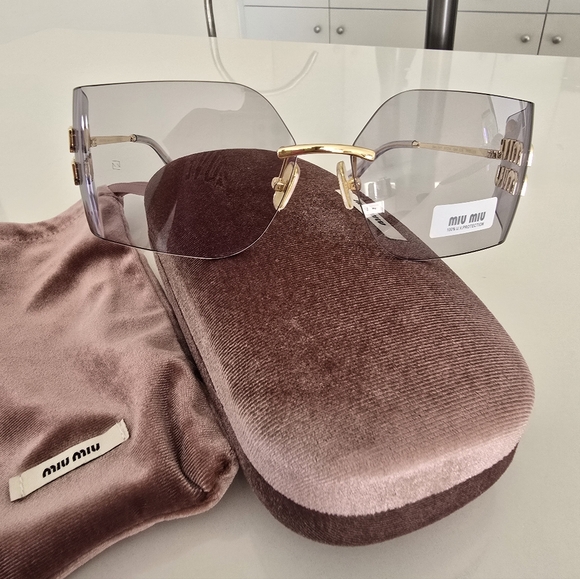 Miu Miu 54ys Women\'s Sunglasses Light Gray/gold main image 6
